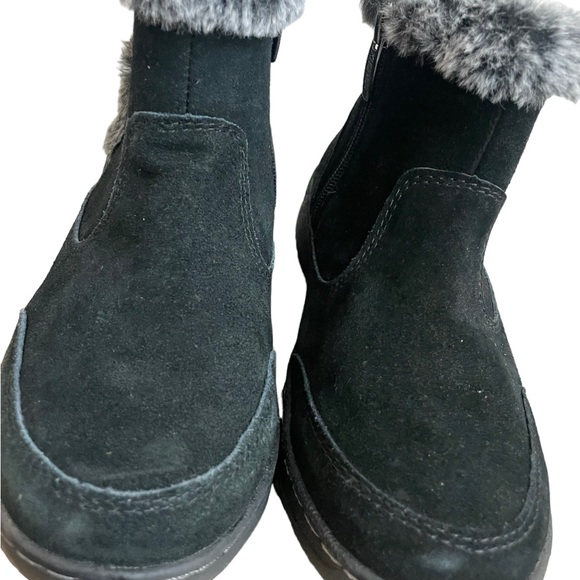 KHOMBU Iris Women's Boots Black Suede Water Repellent Plush Faux Fur Size 6 - Picture 5 of 11